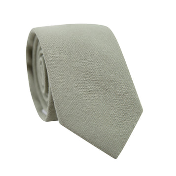 Light Sage Skinny Tie. Solid light sage green textured fabric.