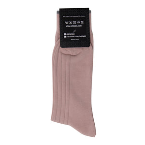 DAZI Dress Socks - Solid Mauve Ribbed Dress Socks