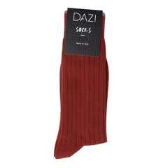 Rust Ribbed Dress Socks