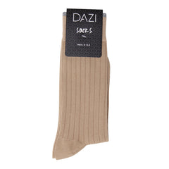 Sand Ribbed Dress Socks