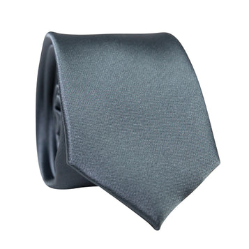 Solid Gray Satin Tie.