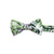 Aloe Pre-Tied Bow Tie. White background with big green succulents and leaves, and also purple succulents.