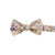 Babys Breath Pre-Tied Bow Tie. Blush background with blue, white and lavender flowers, with green leaves and stems.