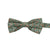 Calla Lily Floral Pre-Tied Bow Tie. Sage green background with small white and coral flowers throughout.