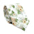 Desert Sun Skinny Tie. White background with round yellow flowers, green and silver leaves. 