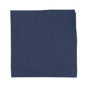 Navy Pocket Square. Textured solid navy blue fabric.