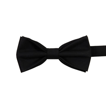 Shadow Pre-Tied Bow Tie. Solid black fabric.