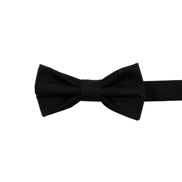 Shadow Pre-Tied Bow Tie. Solid black fabric.