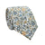 Sunny Meadow Floral Skinny Tie. White background with yellow and gray flowers and tan leaves throughout.